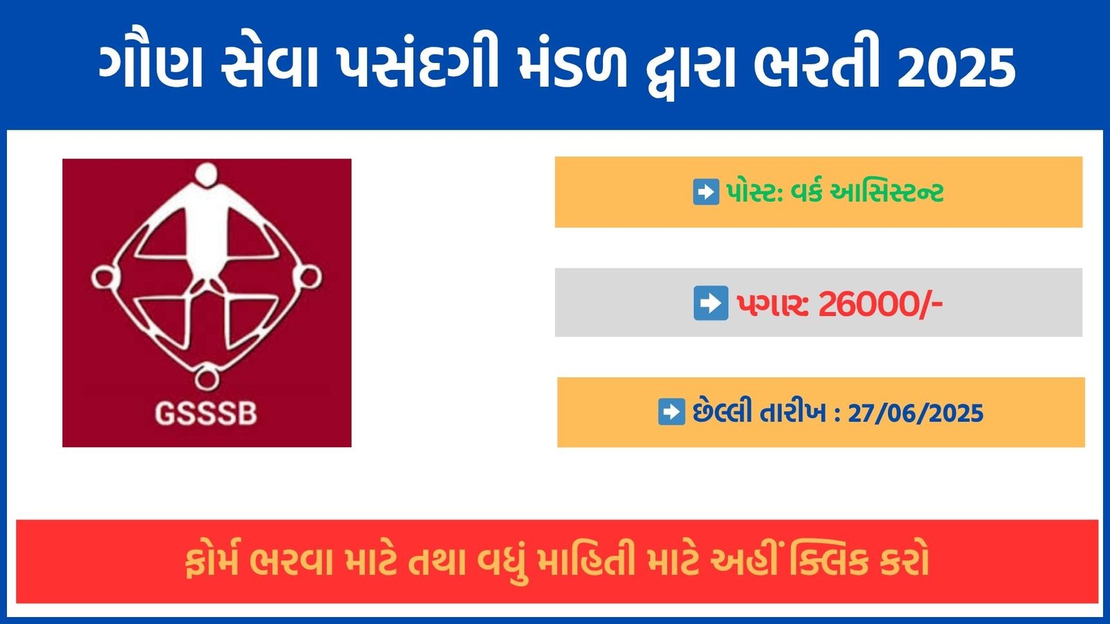 GSSSB Recruitment 2025 – Apply Online for Assistant Manager (Class-3) Posts