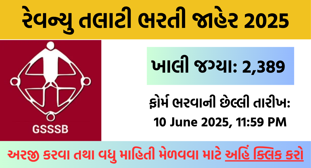 Revenue Talati Recruitment 2025: 2389 Vacancies Announced – Apply Online at OJAS Now!