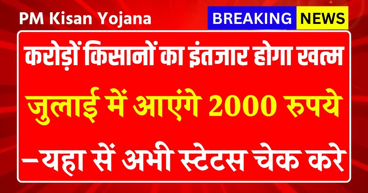 PM Kisan Yojana 20th Installment 2025: देश के करोड़ों किसानों का इंतजार होगा खत्म जुलाई में आएंगे 2000 रुपये? जानिए पात्रता, स्टेटस चेक करे
